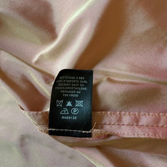 Lafayette 148 Silk Iridescent Cropped Jacket Peach Pink Women’s Medium - Picture 11 of 12